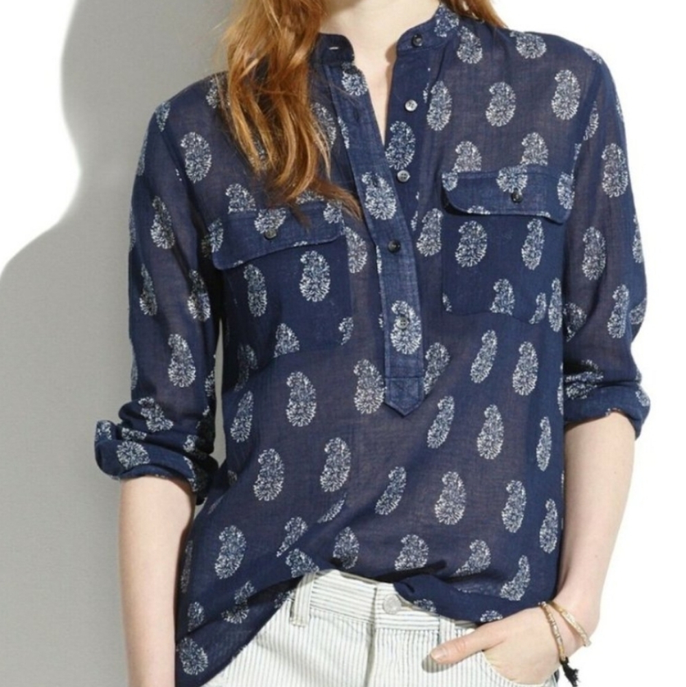 Madewell Blue Paisley Women's Top